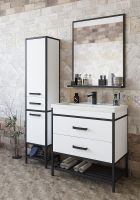 Товар: Тумба под раковину Sanflor Норд 80 С04606 Белая матовая Черный муар - фото 3 Тумба под раковину Sanflor Норд 80 С04606 Белая матовая Черный муар — фото 3, Тумбы под раковину