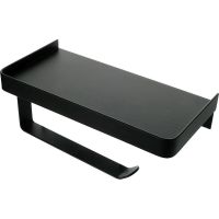 Держатель туалетной бумаги Fixsen Hotel FX-31011B с полкой Черный матовый — фото 2, Держатели туалетной бумаги