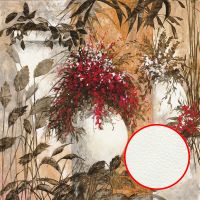 Фреска Ortograf Цветы 11609 Фактура флок FLK Флизелин (2,7*2,7) Бежевый/Зеленый/Красный, Цветы/Живопись арт-11609 (флок FLK) — фото 1, Фрески