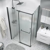 Товар: Душевая стенка Grossman Pragma 80 200.K33.03.80.21.02 профиль Черный матовый стекло шиншилла - фото 4 Душевая стенка Grossman Pragma 80 200.K33.03.80.21.02 профиль Черный матовый стекло шиншилла — фото 4, Боковые стенки