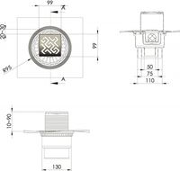 Душевой трап Berges Zentrum Antik 100x100 091464 с решеткой Хром — фото 5, Трапы для душа
