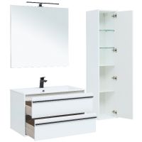 Товар: Тумба под раковину Aquanet Lino 90 253904 подвесная Белая матовая - фото 5 Тумба под раковину Aquanet Lino 90 253904 подвесная Белая матовая — фото 5, Мебель для ванной