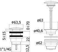 Товар: Донный клапан Paffoni ZSCA050ST Сlick-Сlack Сталь - фото 2 Донный клапан Paffoni ZSCA050ST Сlick-Сlack Сталь — фото 2, Донные клапаны