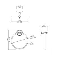 Кольцо для полотенец Devon&Devon Dorothy DOR407OT Светлое золото Белый — фото 3, Полотенцедержатели