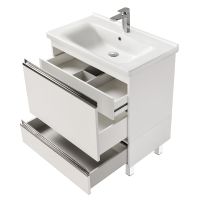 Тумба под раковину Aquaton Капри 80 1A230201KP010 подвесная Белая глянцевая — фото 6, Тумбы под раковину