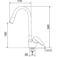 Смеситель для кухни Ростовская Мануфактура Сантехники SUS126BL-016F Нержавеющая сталь Черный — фото 7, Смесители