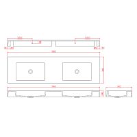 Раковина Boheme Armadi Art Flat 140 888-140 двойная Белая матовая — фото 4, Раковины