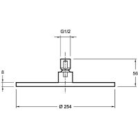 Верхний душ Jacob Delafon EO E14568-CP Хром — фото 3, Душевое оборудование. Душевая программа