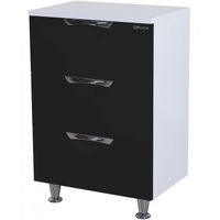 Тумба Bellezza Лагуна 60 4632109140040 Черная Белая — фото 1, Мебель для ванной