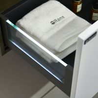 Тумба с раковиной Orans BC-1131 L 150 подвесная Matt coffee White matt арт-11311500L — фото 9, Тумбы с раковиной