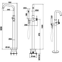 Товар: Смеситель для ванны Allen Brau Priority 5.31008-MG Графит брашированный - фото 3 Смеситель для ванны Allen Brau Priority 5.31008-MG Графит брашированный — фото 3, Смесители напольные