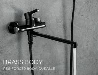 Товар: Смеситель для ванны Gappo G03-6 G2203-6 универсальный Черный матовый Хром - фото 8 Смеситель для ванны Gappo G03-6 G2203-6 универсальный Черный матовый Хром — фото 8, Смесители