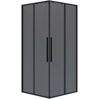 Душевой уголок Niagara Nova 100х100 NG-2824-34BLACK профиль Черный матовый стекло тонированное — фото 1, Квадратные душевые уголки