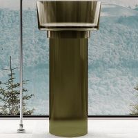 Раковина Abber Kristall 45 AT2702Vesuvian Оливковая — фото 1, Раковины