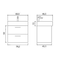 Тумба под раковину Creto Tivoli 60 8-1376S подвесная Soft — фото 4, Мебель для ванной