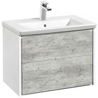 Тумба под раковину Roca Ronda 80 ZRU9303004 подвесная Бетон Белый матовый — фото 1, Мебель для ванной