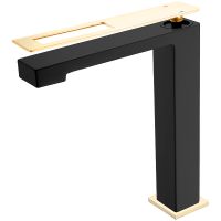 Смеситель для раковины Boheme Q 142-BG Черный Золото — фото 1, Смесители