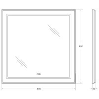Зеркало BelBagno Kraft 80 SPC-KRAFT-800-800-LED-TCH-WARM с подсветкой Сатин с сенсорным выключателем и подогревом — фото 9, Зеркала в ванную комнату
