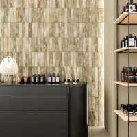 Керамическая плитка DNA Tiles Enamel Truffle 123148 настенная 5х25 см — фото 2, Керамическая плитка