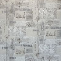 Обои Solo Voyage 168414-13 Винил на флизелине (1,06*10) Бежевый, Геометрия/Карты/Надписи — фото 1, Обои для стен