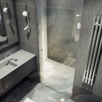 Душевая дверь Maybah Glass MGD-507-4 705x1950 на петлях Хром глянцевый стекло прозрачное — фото 3, Душевые двери в нишу