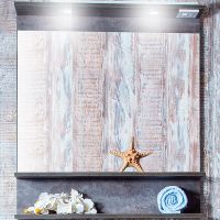 Зеркало Бриклаер Чили 90 4627125415180 с подсветкой Цемент — фото 1, Зеркала в ванную комнату