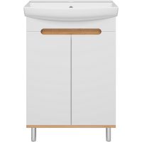 Тумба с раковиной Misty Сканди 60 УТ000023167 Белый Дуб крафт золотой Антрацит — фото 2, Мебель для ванной