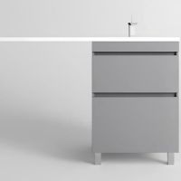 Тумба под раковину Style Line Даллас Леон 120 Люкс Plus СС-00002450 Серая — фото 1, Мебель для ванной