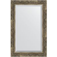 Зеркало Evoform Exclusive 83х53 BY 3408 с фацетом в багетной раме - Старое дерево с плетением 70 мм — фото 1, Мебель для ванной