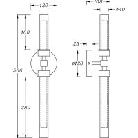 Настенный светильник Maytoni Modern Stelo MOD116WL-L7BS3K Прозрачный Латунь — фото 5, Светильники