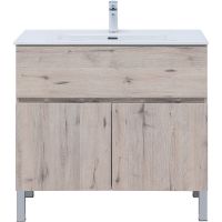 Тумба под раковину Aquanet Алвита New 90 303912 Дуб веллингтон белый — фото 5, Тумбы под раковину