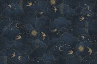 Фреска Ortograf Miracle 33854 Фактура бархат FX Флизелин (4,5*3) Синий/Бежевый, Птицы/Облака/Абстракция — фото 2, Фрески