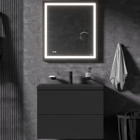 Комплект мебели для ванной AM.PM Gem 75 BK90GN подвесной Черный матовый со смесителем для раковины и аксессуарами — фото 1, Мебель для ванной