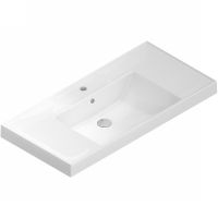 Раковина Kerama Marazzi Cubo 100 CU.wb.100 Белая глянцевая — фото 1, Раковины встраиваемые сверху