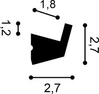 Карниз Orac Decor CX189F 2000x27x27 мм арт-CX189F (карниз) — фото 3, Карнизы