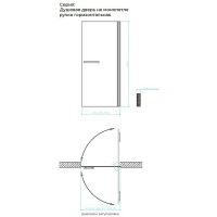 Душевая дверь Maybah Glass MGD-457-5 800x1980 на монопетле Хром матовый стекло графитовое матовое — фото 6, Душевые двери в нишу