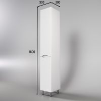 Шкаф пенал Style Line Марелла 30 Люкс Plus СС-00002421 с бельевой корзиной Белый матовый антискрейтч — фото 4, Мебель для ванной