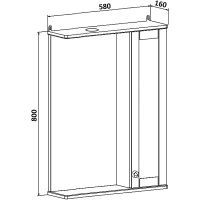 Зеркало со шкафом Runo Мерида 58 R 00-00000740 с подсветкой Белое — фото 5, Зеркальные шкафы в ванную