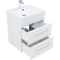 Тумба под раковину Aquanet Лукка 58 302396 подвесная Белая глянцевая — фото 2, Тумбы под раковину