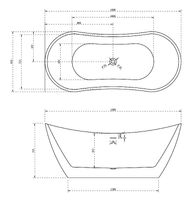 Акриловая ванна Abber 180х80 AB9322 без гидромассажа — фото 3, Акриловые ванны