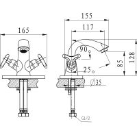 Товар: Смеситель для раковины Kaiser Trio 57011-1 Бронза - фото 5 Смеситель для раковины Kaiser Trio 57011-1 Бронза — фото 5, Смесители