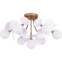 Люстра Artelamp Peacock A1369PL-7SG Белая Золото матовое — фото 1, Люстры