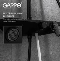 Товар: Душевая система Gappo G2495-5 Черная матовая - фото 15 Душевая система Gappo G2495-5 Черная матовая — фото 15, Душевые стойки