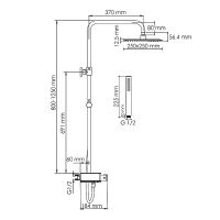 Душевая система WasserKRAFT A114.255.217.CB Thermo с термостатом Черная матовая — фото 7, Душевое оборудование. Душевая программа