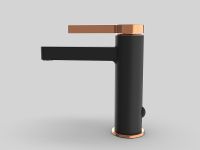 Смеситель для раковины GPD Gildo MLB165-S-R Черный матовый Розовое золото — фото 4, Смесители