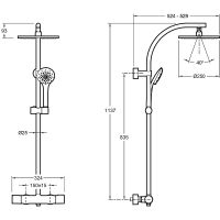 Душевая система Jacob Delafon Amelie с термостатом Хром глянцевый арт-E32851-CP — фото 4, Душевые стойки