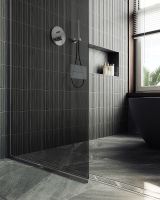 Душевая перегородка Maybah Glass MGD-681-5у 1090x1950 в узком профиле Хром матовый стекло графитовое — фото 6, Душевые перегородки