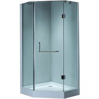 Душевой уголок Grossman GR-8090 185х90 профиль Белый/Хром стекло прозрачное — фото 1, Душевые уголки трапеция