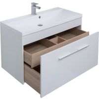 Тумба под раковину Aquanet Августа 100 подвесная Белая арт-210019 — фото 3, Тумбы под раковину