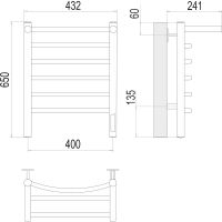 Электрический полотенцесушитель Terminus Классик с/п П6 400х650 4670078531384 с полкой Хром — фото 4, Электрические полотенцесушители
